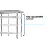 Bk Resources Work Table 16/304 Stainless Steel With Galvanized Undershelf 72"Wx24"D CTT-7224